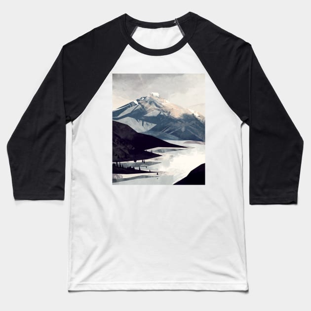 Calming Mountain Baseball T-Shirt by MicaelaDawn